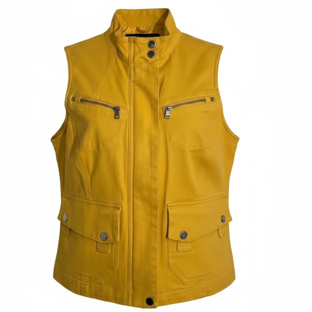 Lauren Ralph Lauren vintage denim yellow vest. Size S/P. GUC - Picture 1 of 9